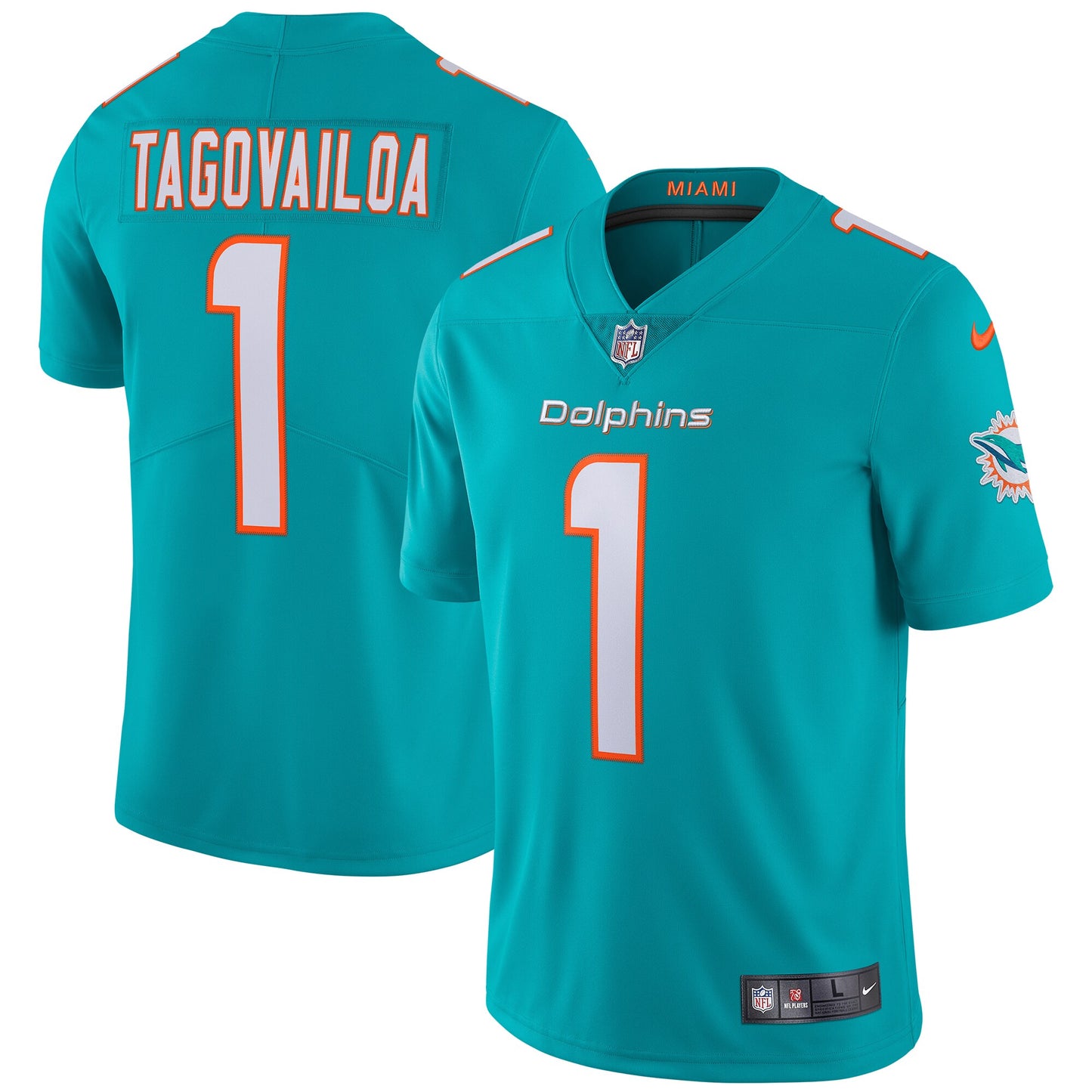 Miami Dolphins Tua Tagovailoa Limited Aqua Football Jersey product image