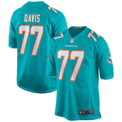 Miami Dolphins Jesse Davis Game Aqua Football Jersey product image