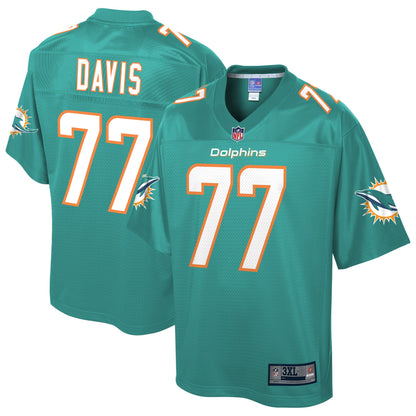 Miami Dolphins Jesse Davis Pro Line Big & Tall Aqua Football Jersey product image