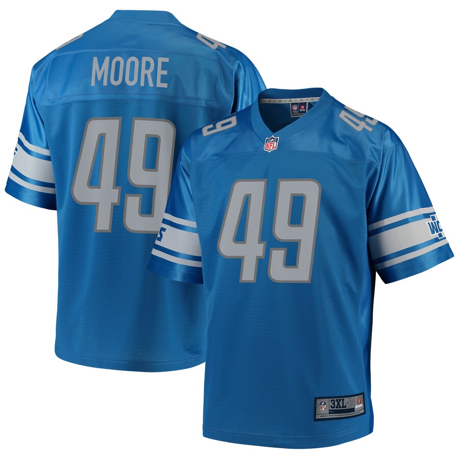 DET CM  Pro Line Blue Big Tall Jersey rtj football 1105