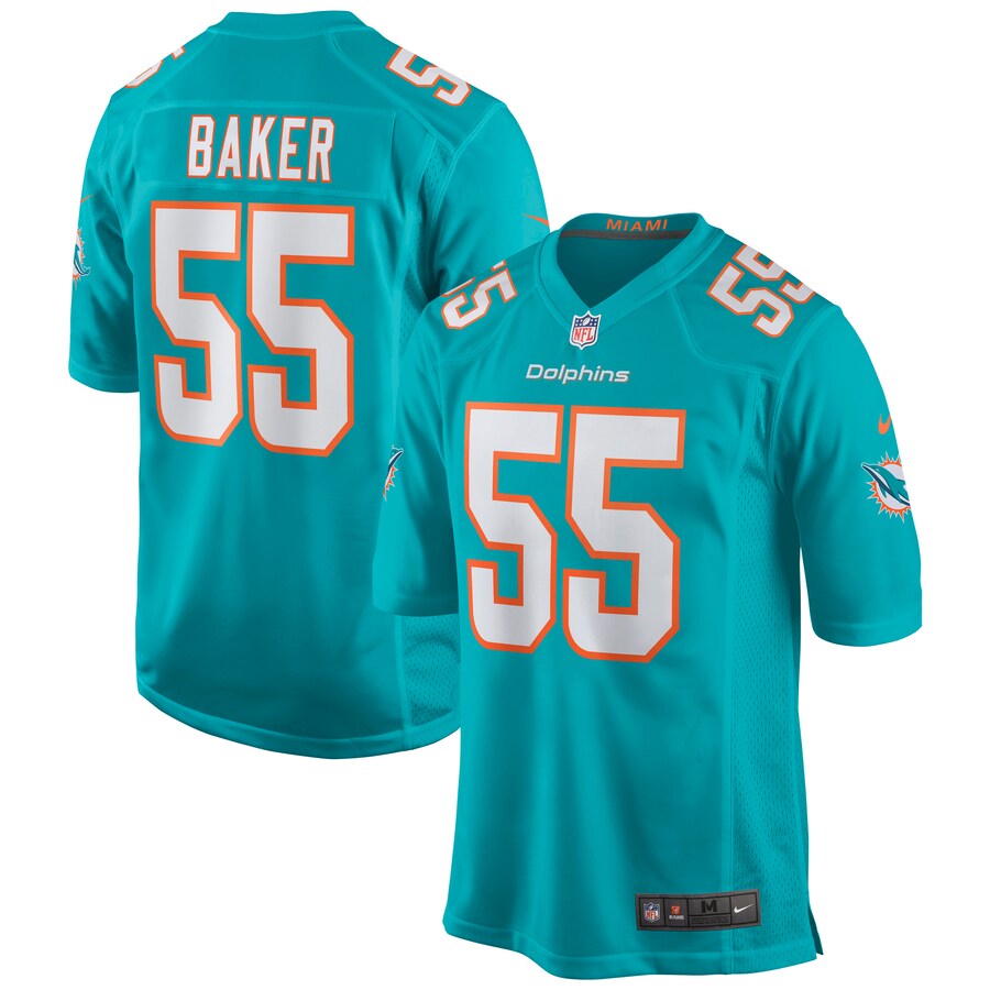 Miami Dolphins Jerome Baker Game Aqua Football Jersey product image