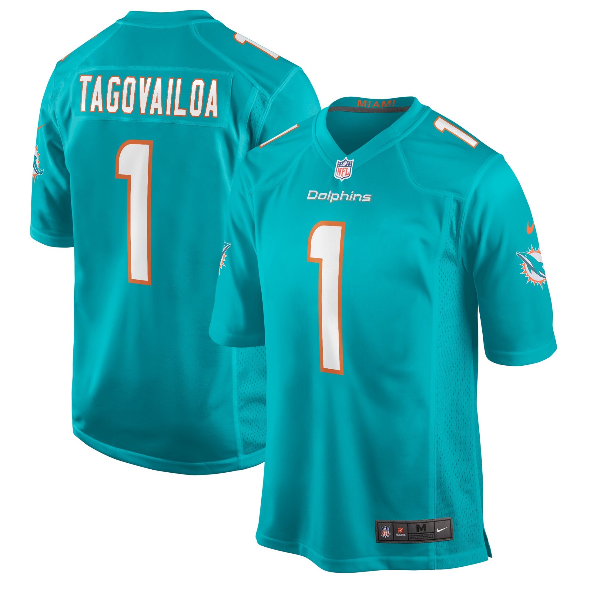 Miami Dolphins Tua Tagovailoa Game Aqua Football Jersey product image