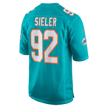 Miami Dolphins Zach Sieler Game Aqua Football Jersey product image