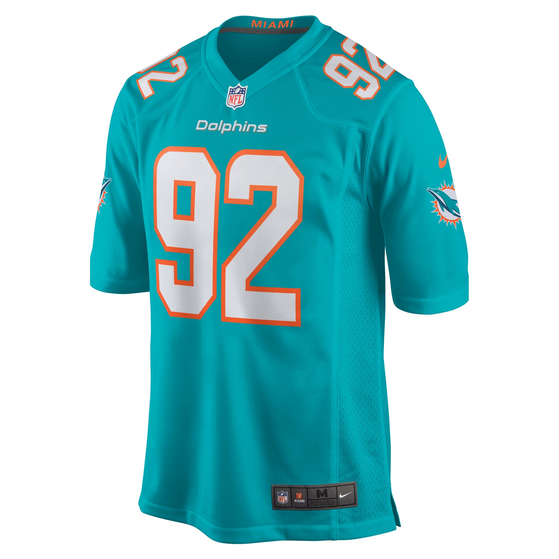Miami Dolphins Zach Sieler Game Aqua Football Jersey product image