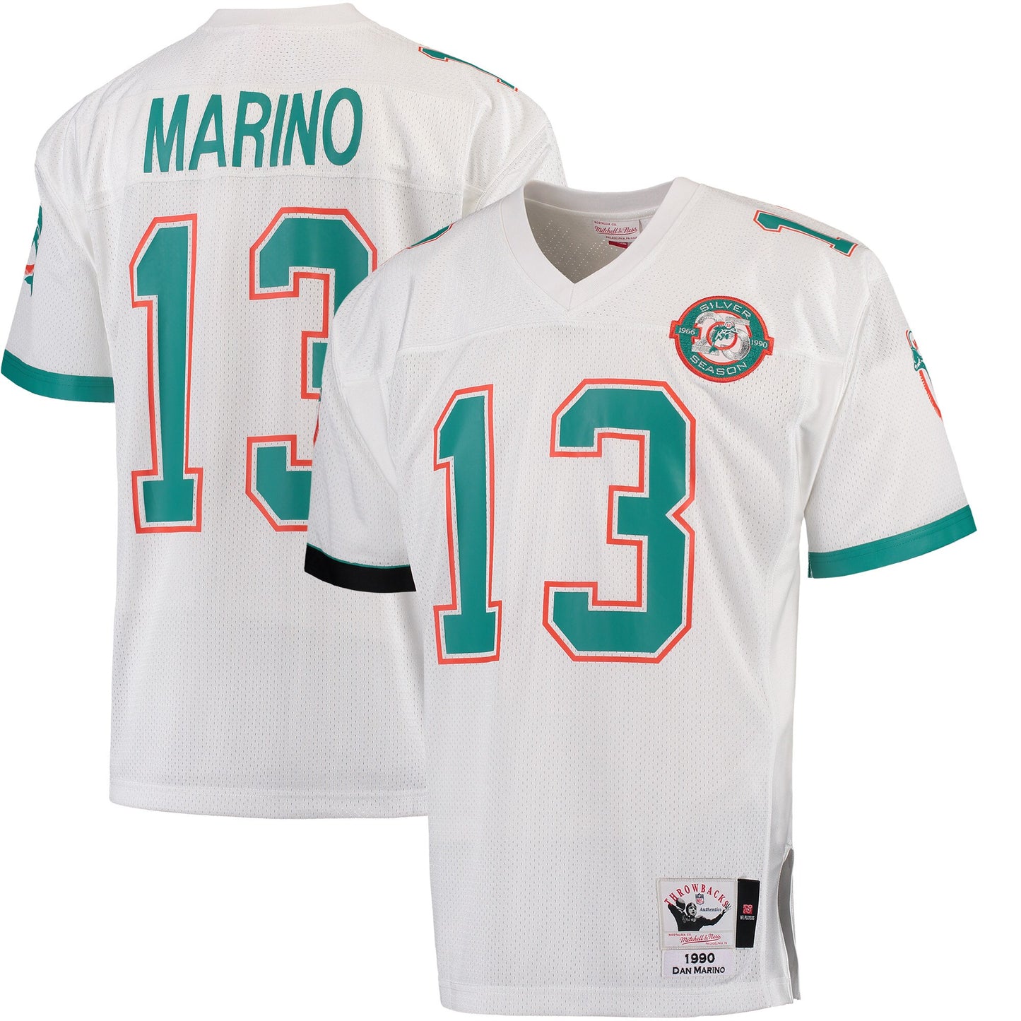 Miami Dolphins Dan Marino 1990 Throwback White Football Jersey product image
