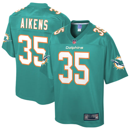 Miami Dolphins Walt Aikens Pro Line Big & Tall Aqua Football Jersey product image