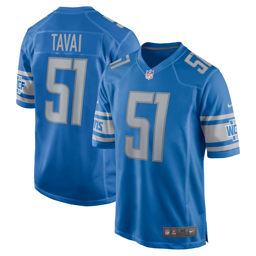 Detroit Lions Jahlani Tavai Game Blue Football Jersey product image