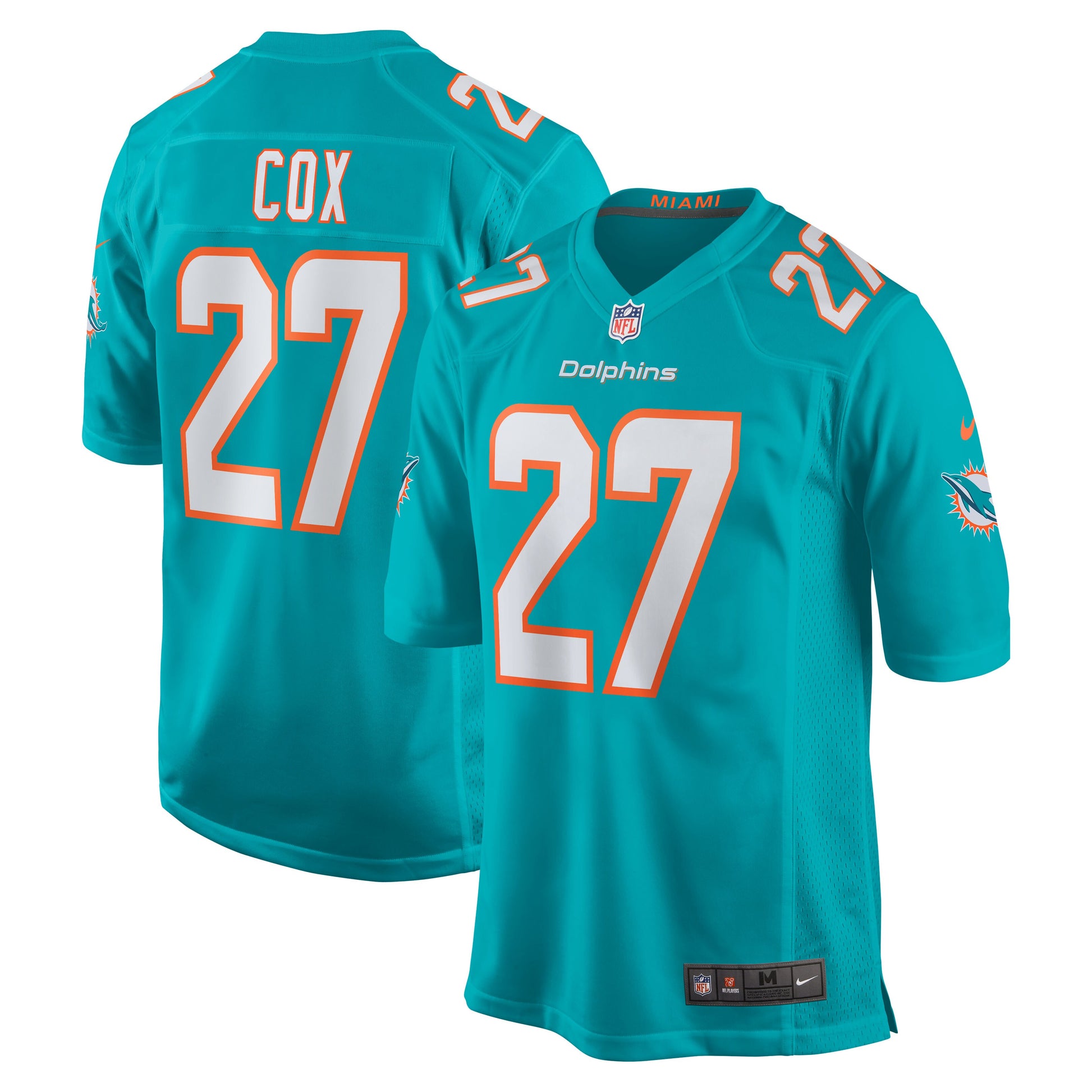 Miami Dolphins Chandler Cox Team Game Aqua Football Jersey product image