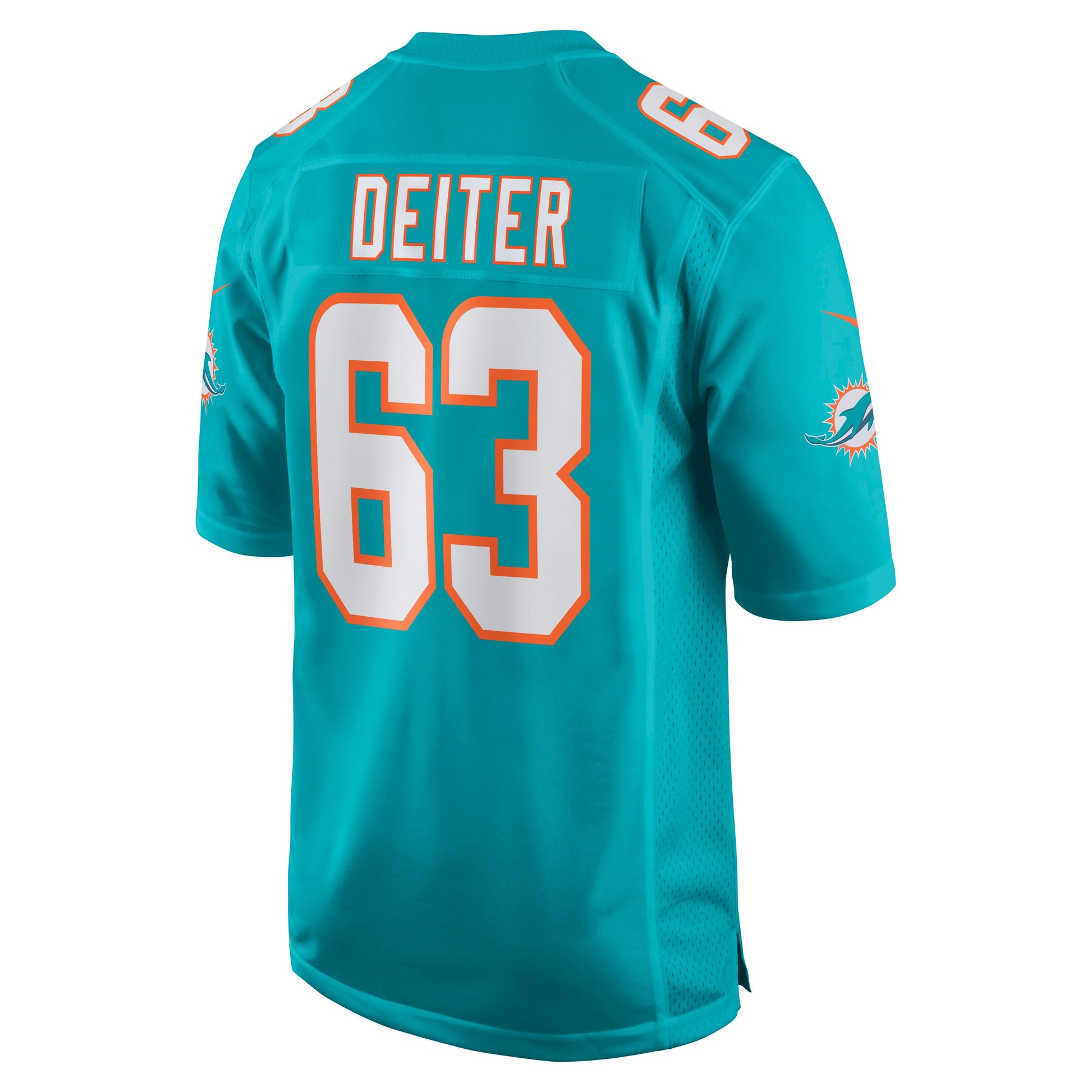 Miami Dolphins Michael Deiter Game Aqua Football Jersey product image