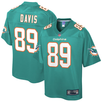 Miami Dolphins Trevor Davis Pro Line Big & Tall Aqua Football Jersey product image