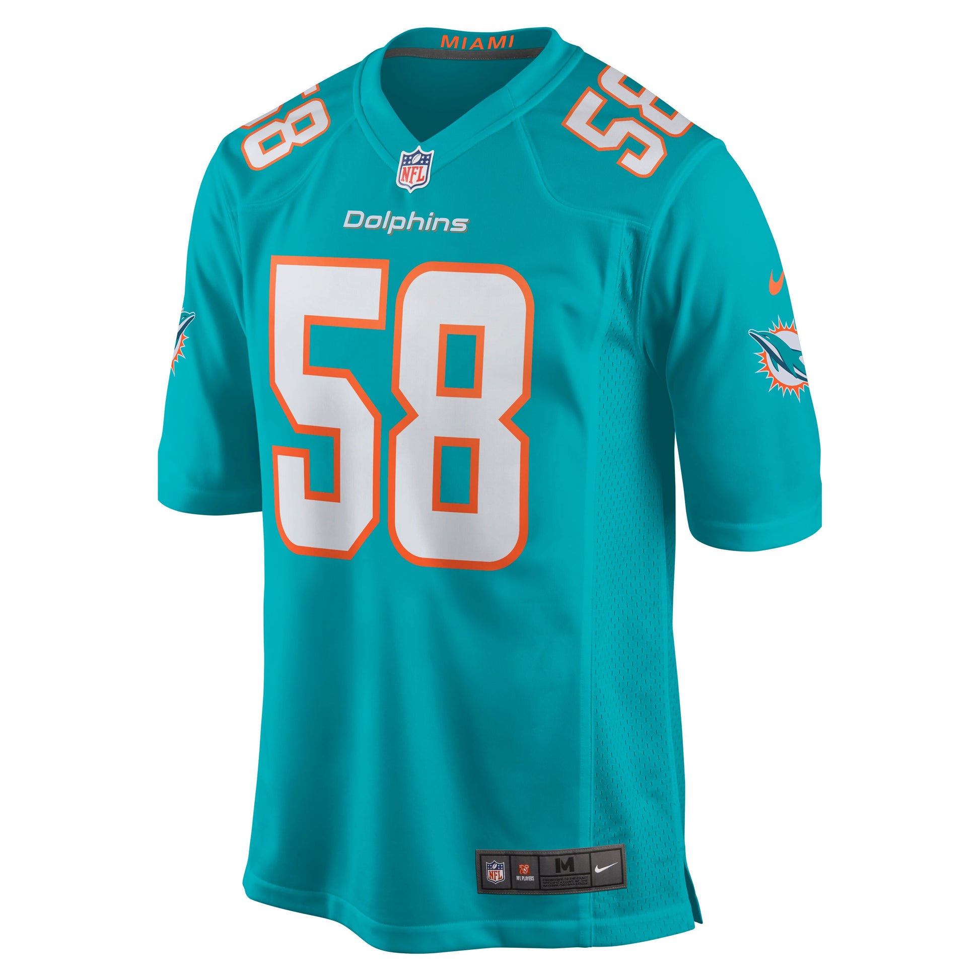 Miami Dolphins Jason Strowbridge Game Aqua Football Jersey product image
