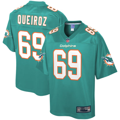 Miami Dolphins Durval Queiroz Neto Pro Line Big & Tall Aqua Football Jersey product image