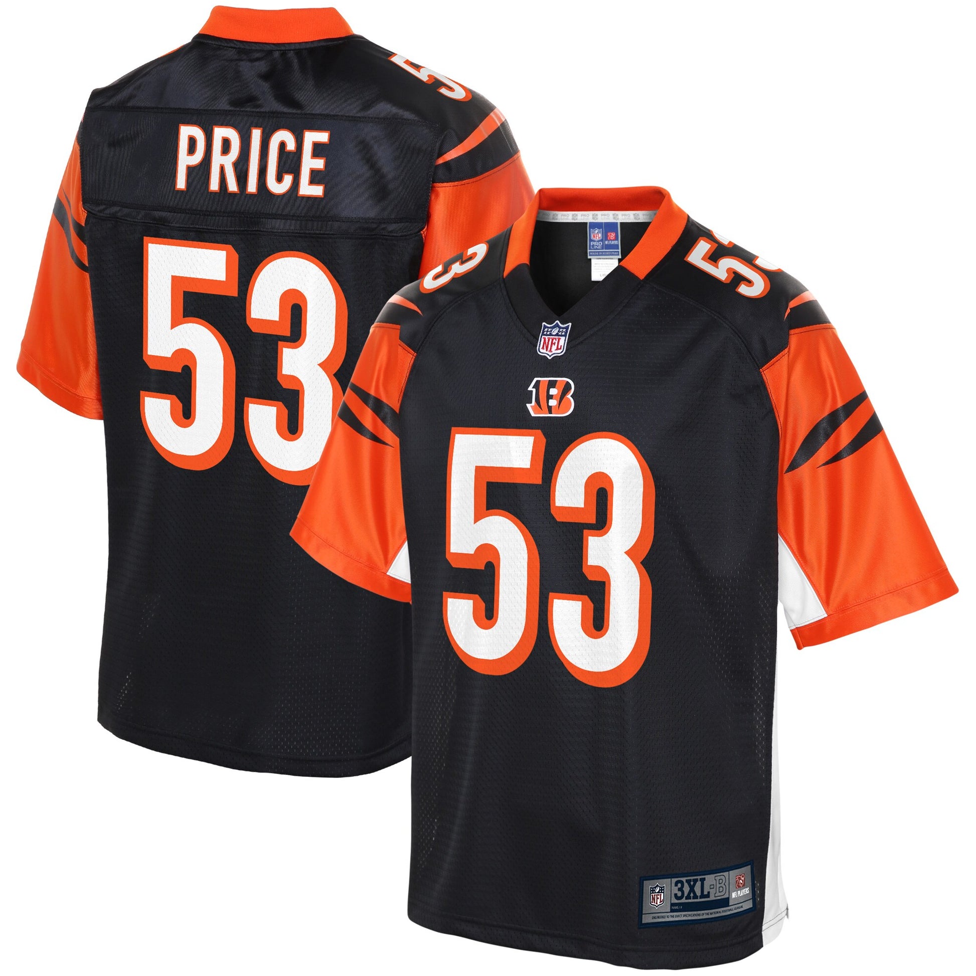 Cincinnati Bengals Billy Price Pro Line Big & Tall Black Football Jersey product image