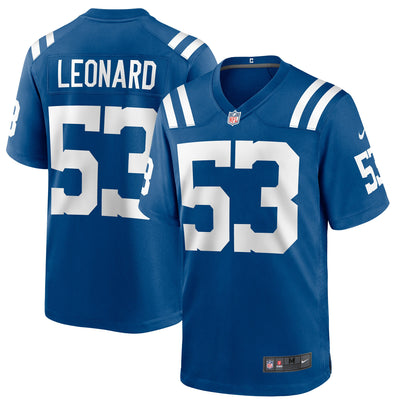 Indianapolis Colts Darius Leonard Game Royal Football Jersey product image