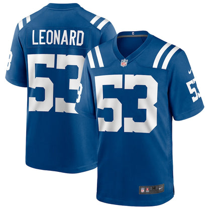 Indianapolis Colts Darius Leonard Game Royal Football Jersey product image