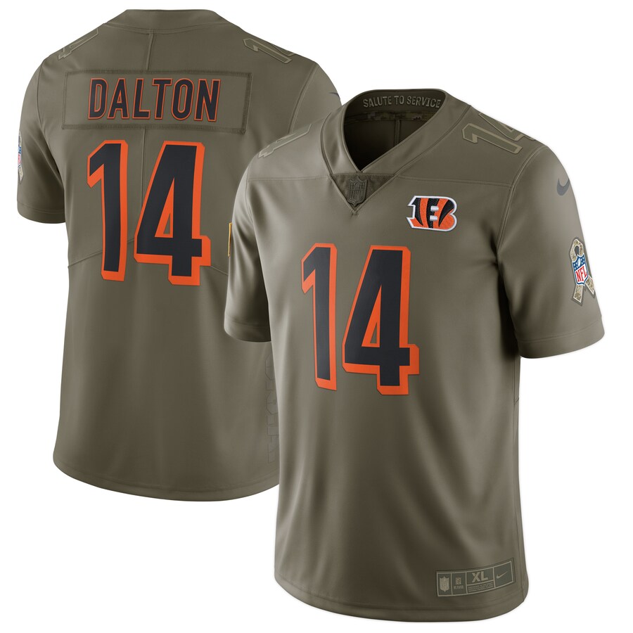 Cincinnati Bengals Andy Dalton Limited Salute To Service Olive Football Jersey product image