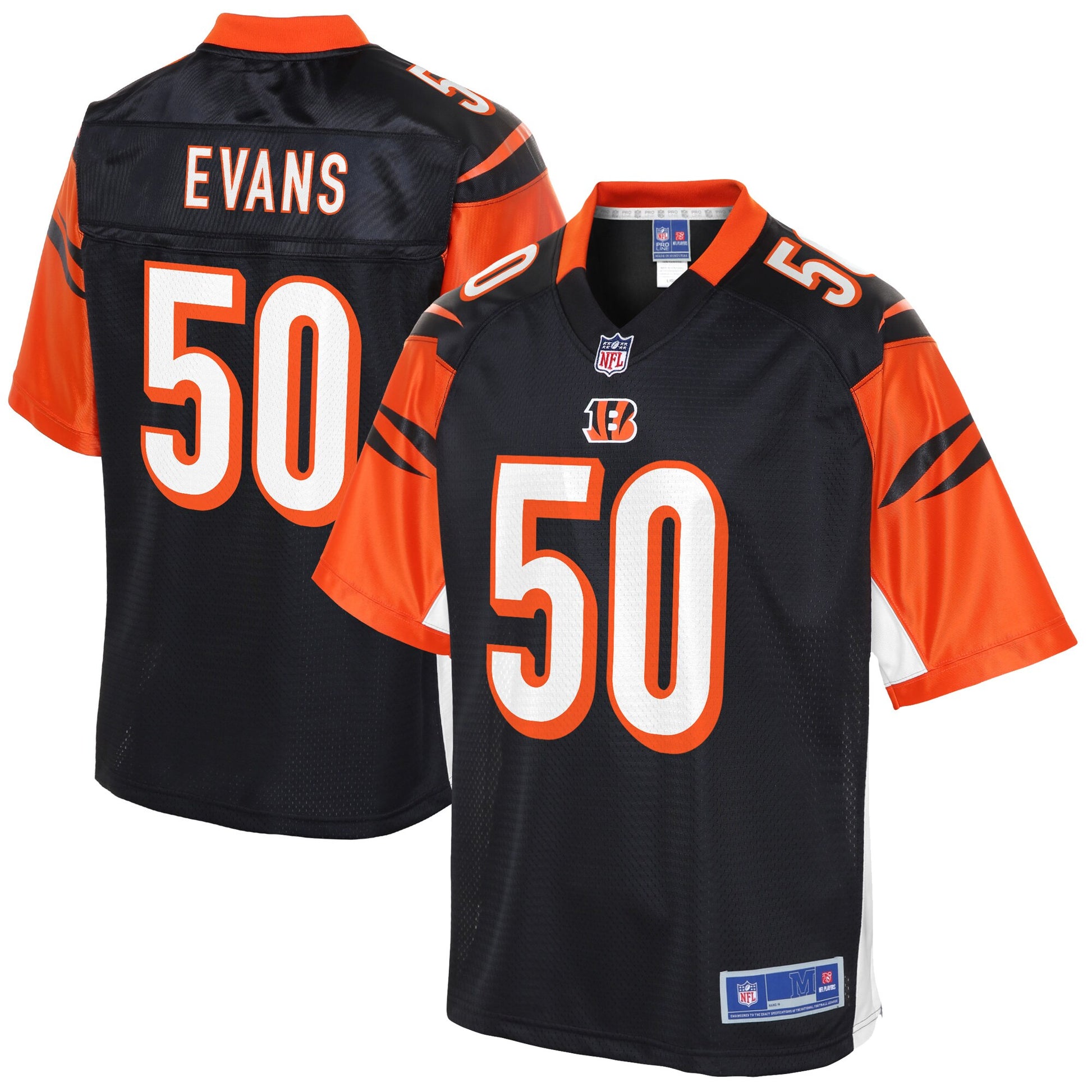 Cincinnati Bengals Jordan Evans Pro Line Black Football Jersey product image