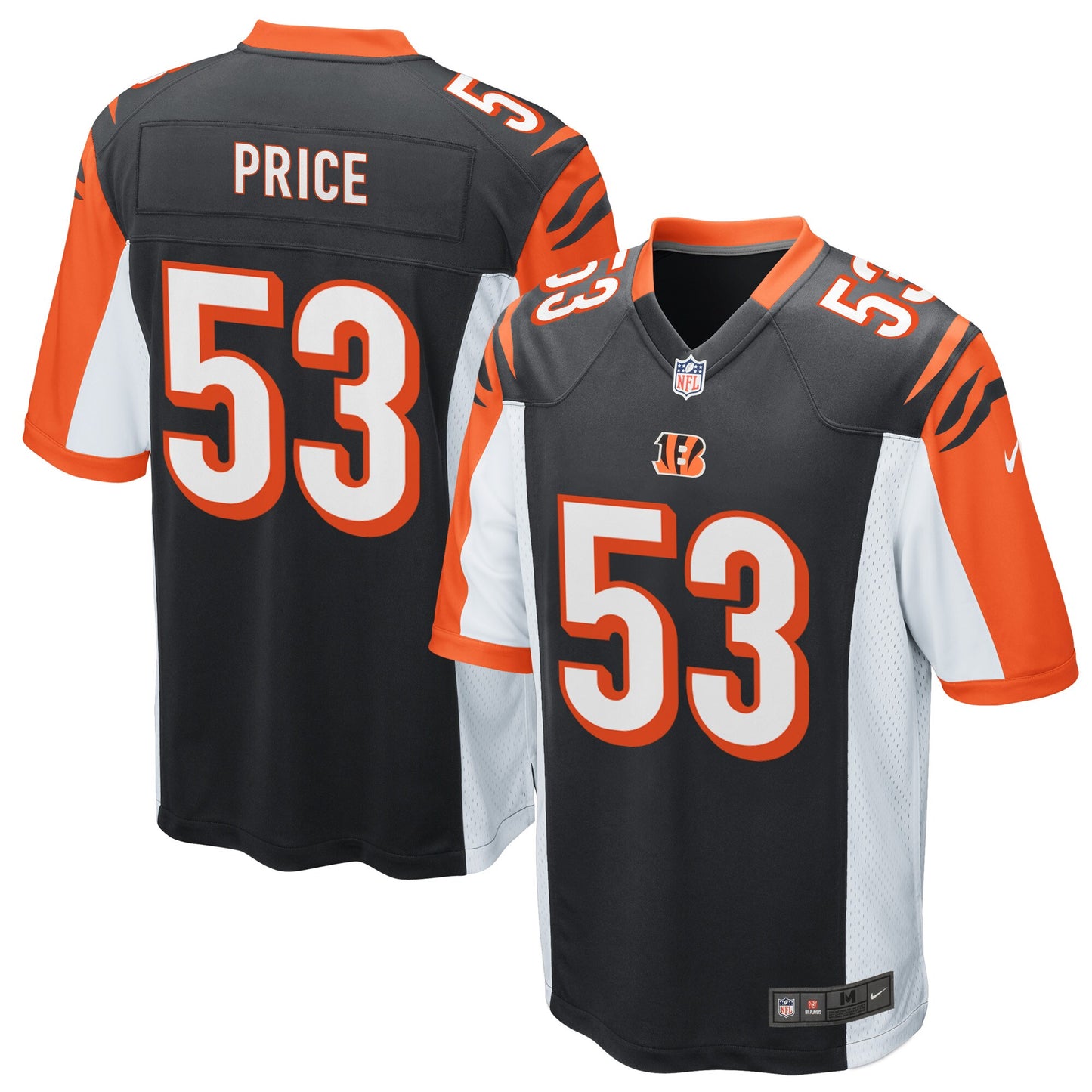 Cincinnati Bengals Billy Price Game Black Football Jersey product image