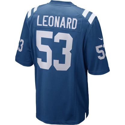 Indianapolis Colts Darius Leonard Game Royal Football Jersey product image