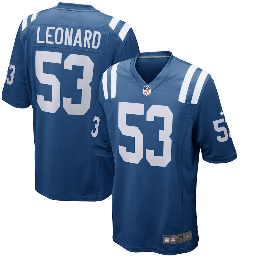 Indianapolis Colts Darius Leonard Game Royal Football Jersey product image