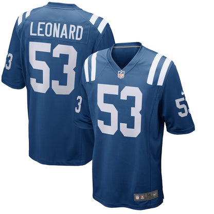Indianapolis Colts Darius Leonard Game Royal Football Jersey product image