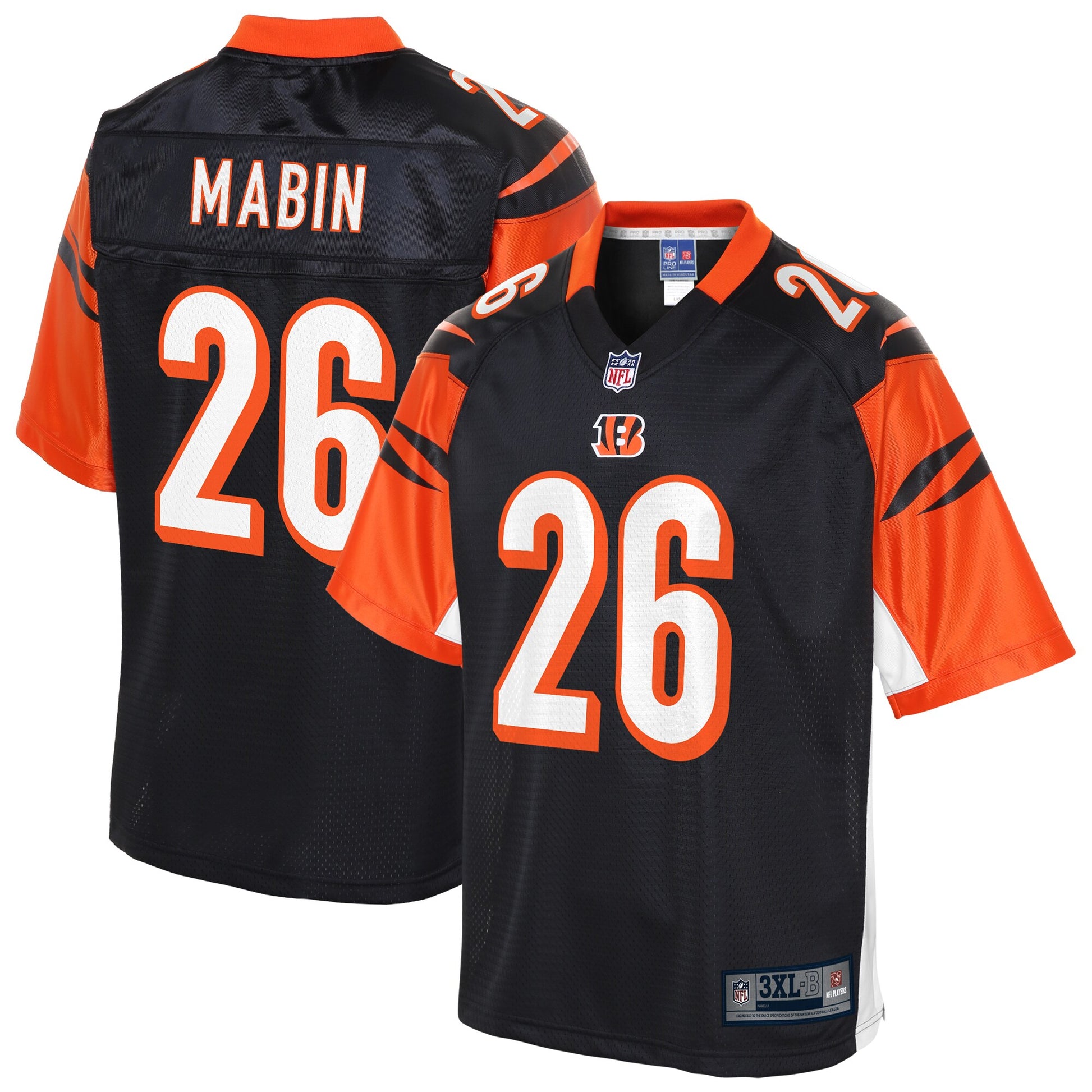 Cincinnati Bengals Greg Mabin Pro Line Big & Tall Team Color Black Football Jersey product image