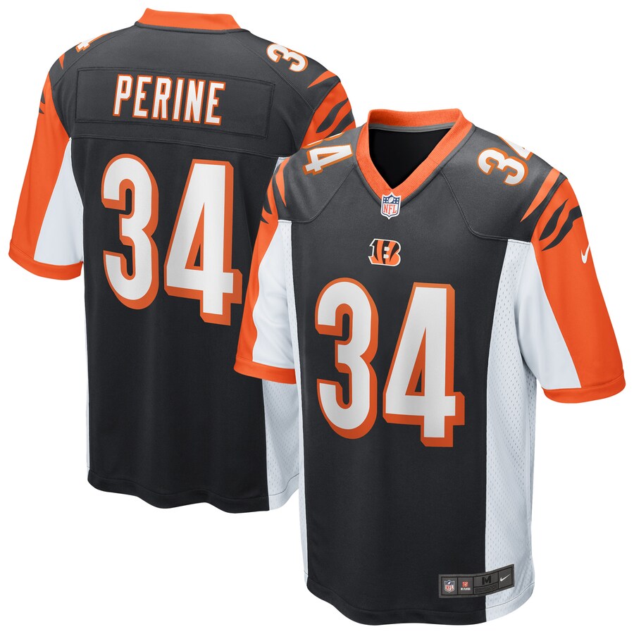 Cincinnati Bengals Samaje Perine Game Black Football Jersey product image