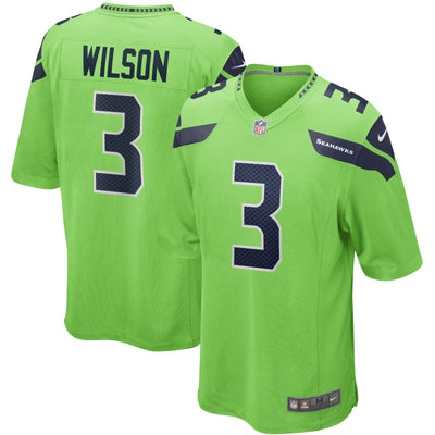 Seattle Seahawks Russell Wilson Neon 1982 Alternate Game Green Football Jersey product image
