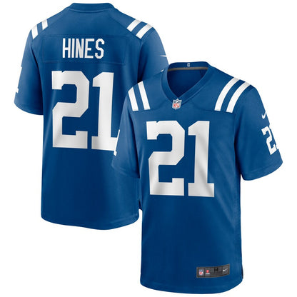 Indianapolis Colts Nyheim Hines Game Royal Football Jersey product image
