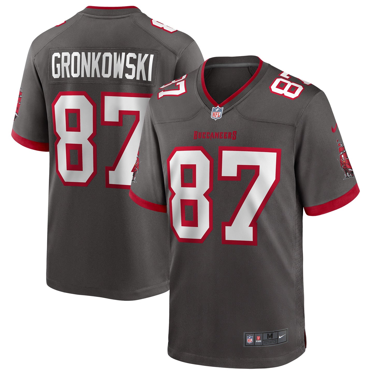 Tampa Bay Buccaneers Rob Gronkowski Pewter Alternate Game Football Jersey product image