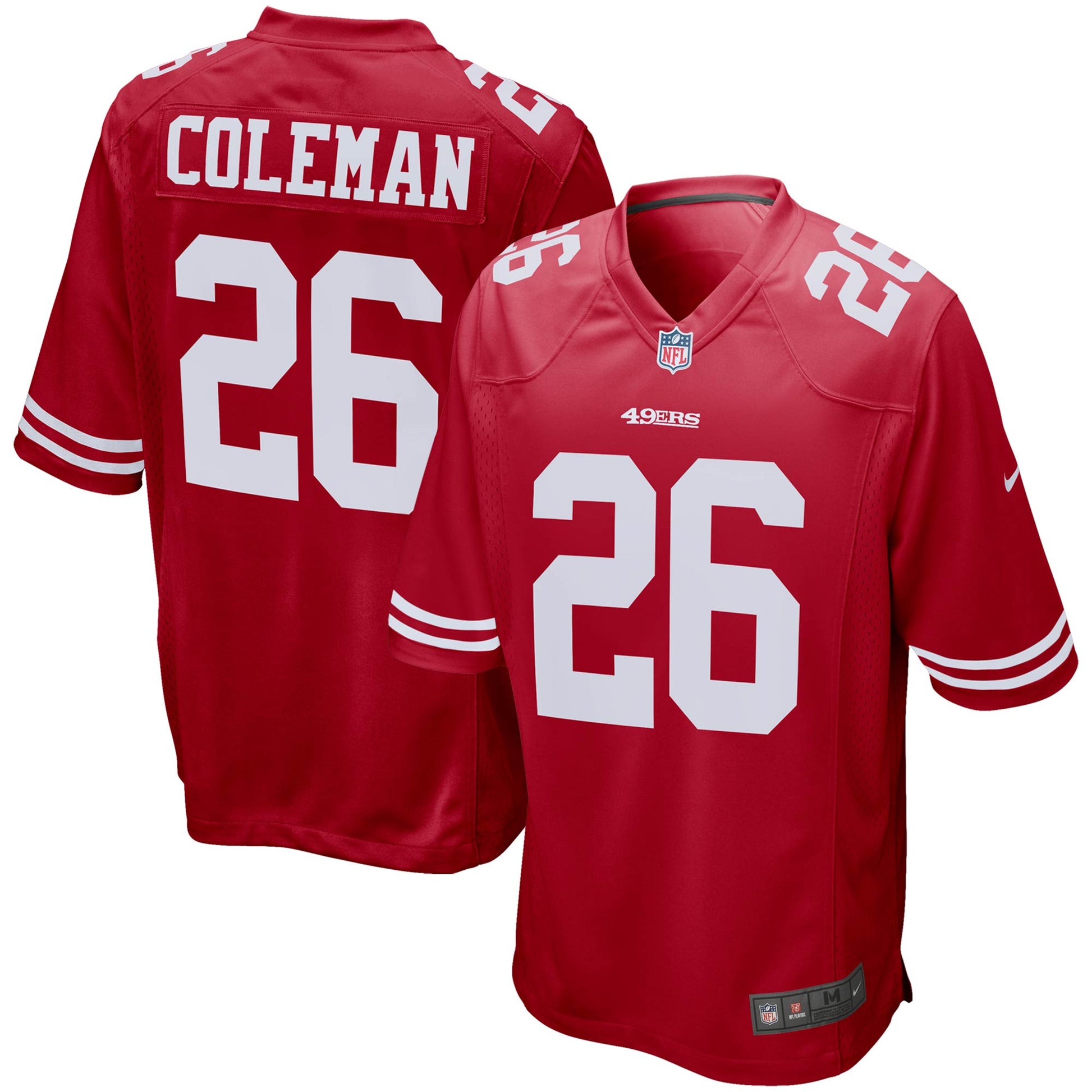 San Francisco 49ers Tevin Coleman 1947 Game Scarlet Football Jersey product image