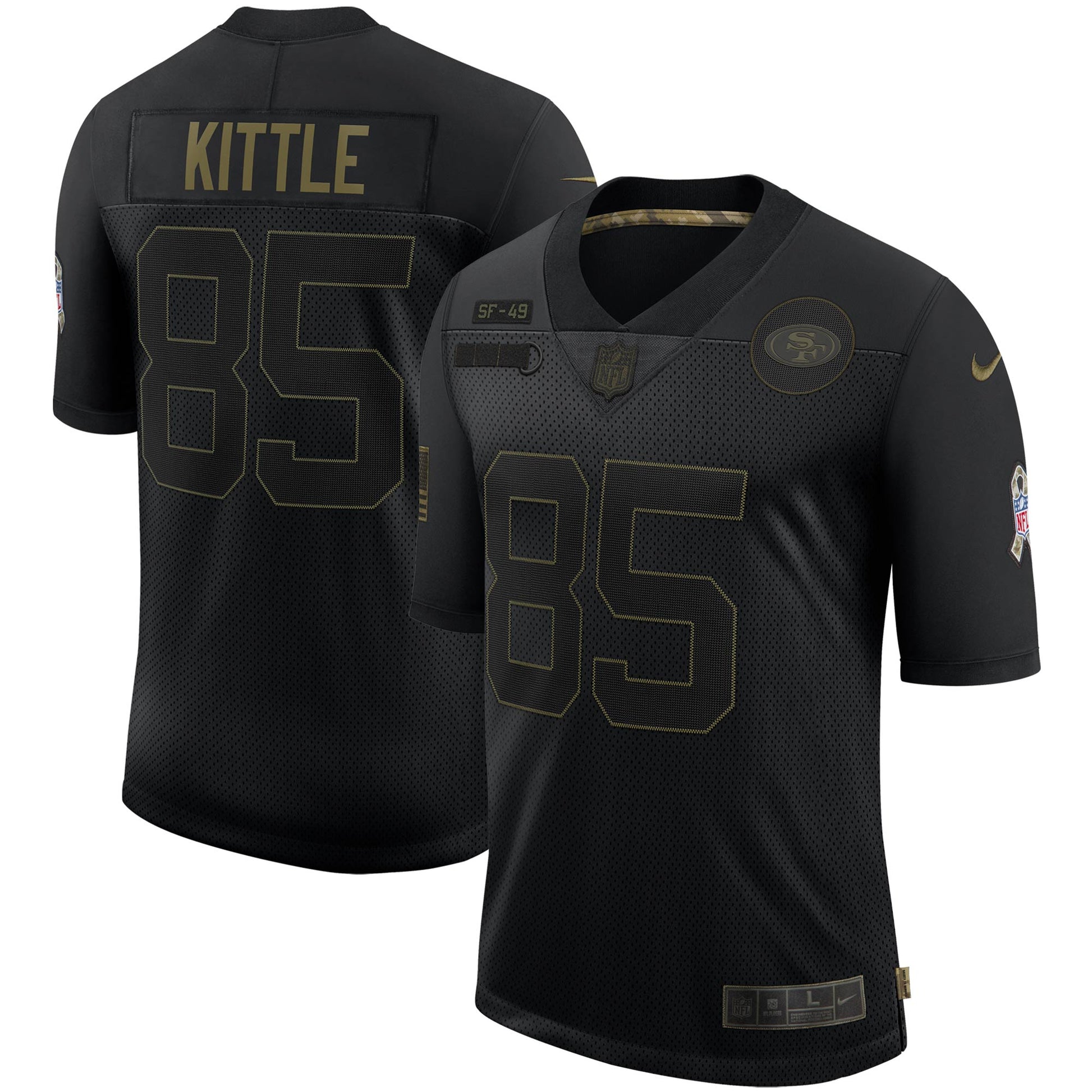 San Francisco 49ers George Kittle 1906 Limited Salute To Service Black Football Jersey product image