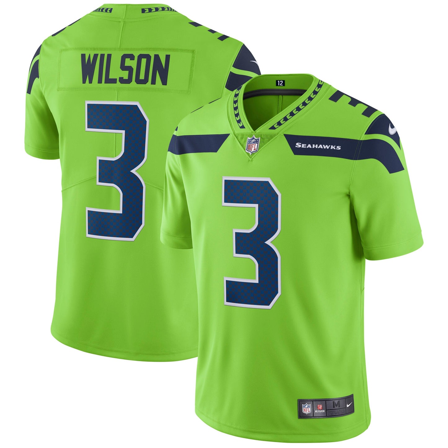 Seattle Seahawks Russell Wilson Neon 1988 Limited Green Football Jersey product image