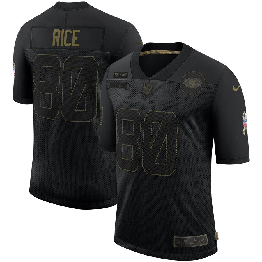 San Francisco 49ers Jerry Rice 1910 Limited Salute To Service Black Football Jersey product image