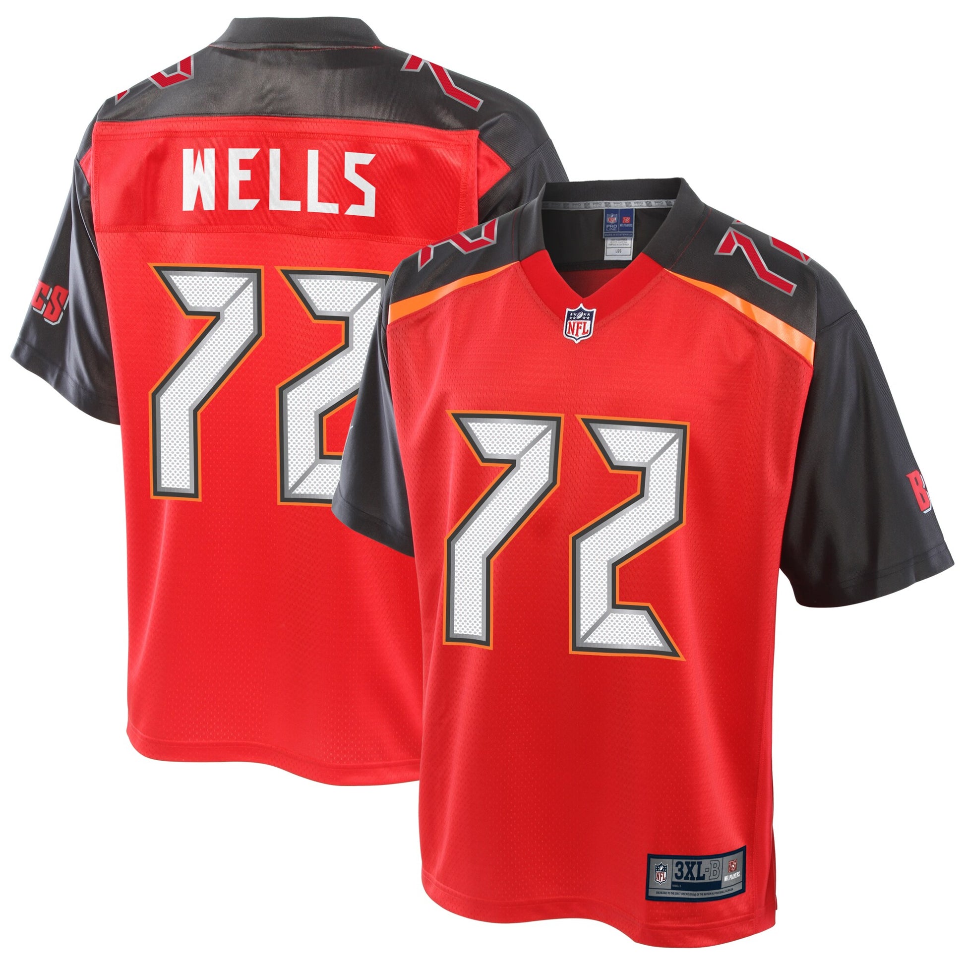 Tampa Bay Buccaneers Josh Wells Pro Line Big & Tall Red Football Jersey product image