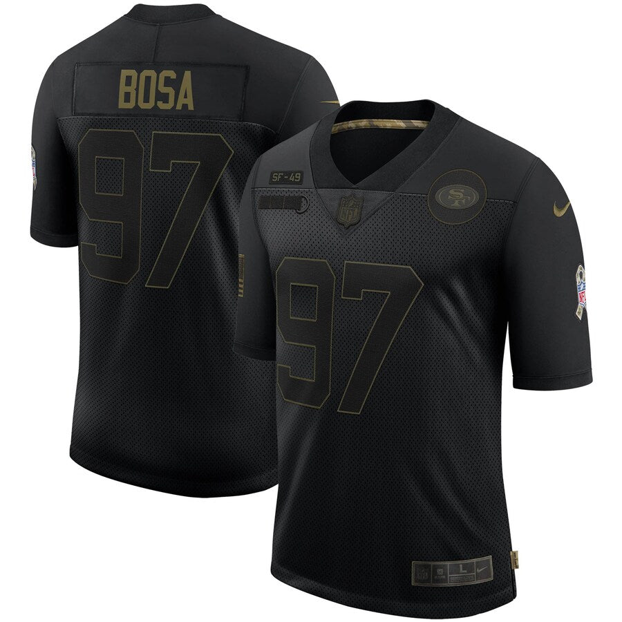 San Francisco 49ers Nick Bosa 1909 Limited Salute To Service Black Football Jersey product image