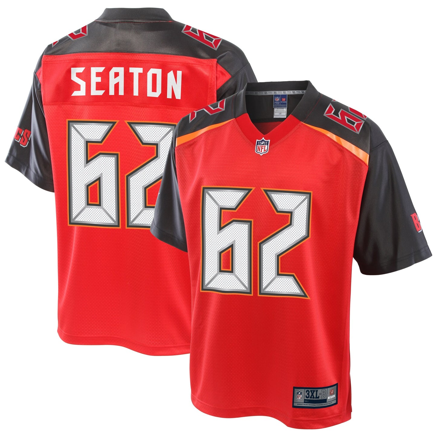 Tampa Bay Buccaneers Brad Seaton Pro Line Big & Tall Red Football Jersey product image