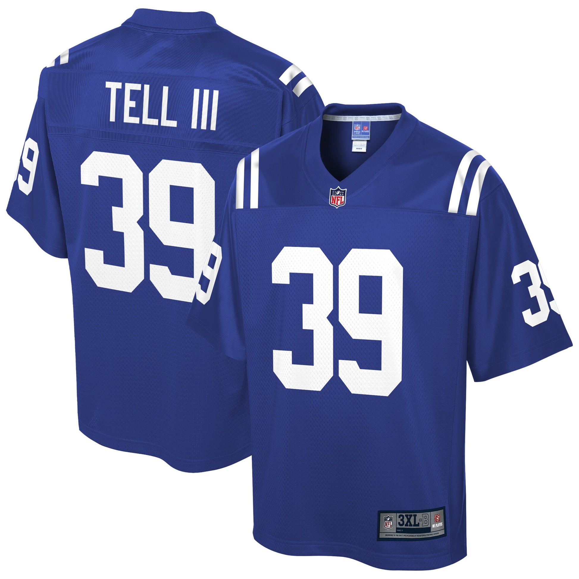 Indianapolis Colts Marvell Tell Pro Line Big & Tall Royal Football Jersey product image