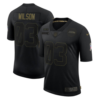 Seattle Seahawks Russell Wilson 1980 Limited Salute To Service Black Football Jersey product image