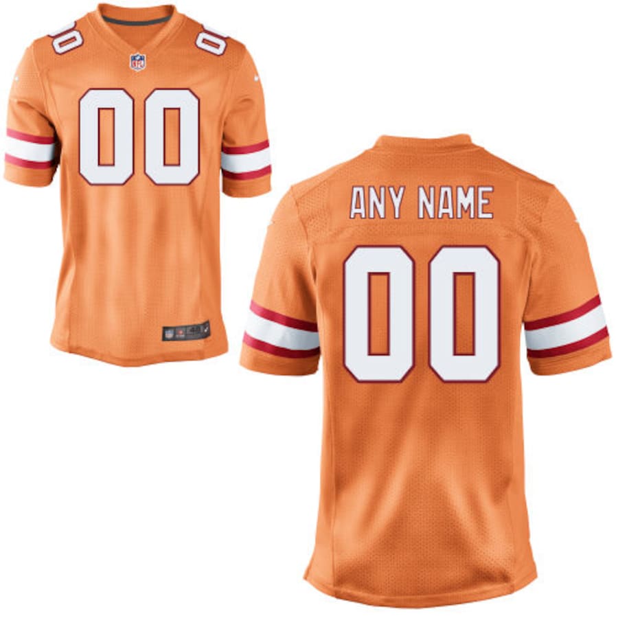 Tampa Bay Buccaneers Historic Logo Customized Throwback Orange Football Jersey product image