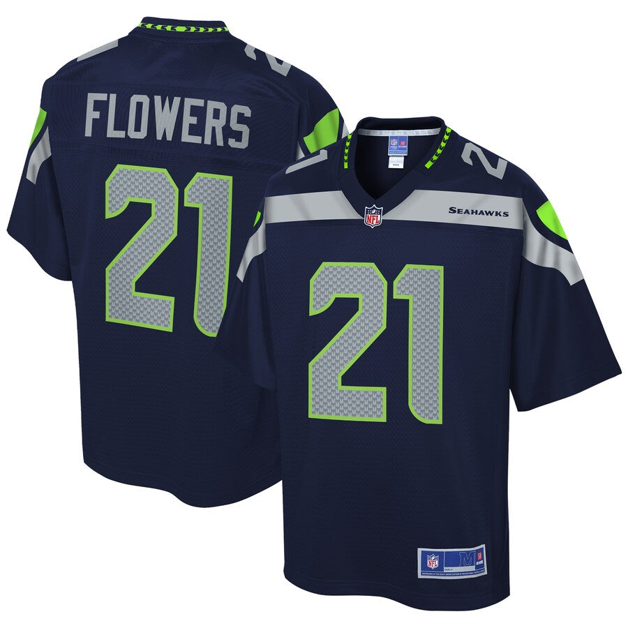 Seattle Seahawks Tre Flowers 2072 Pro Line Team Color Navy Football Jersey product image