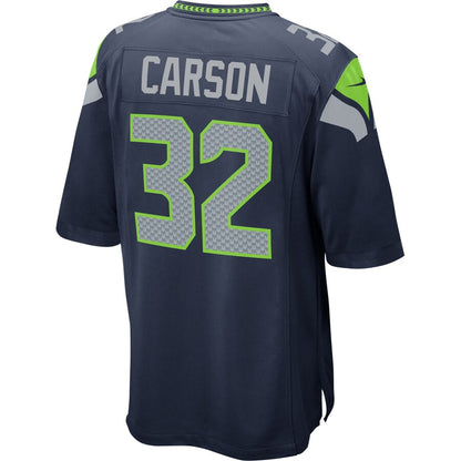 Seattle Seahawks Chris Carson 1998 Game Navy Football Jersey product image