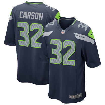Seattle Seahawks Chris Carson 1998 Game Navy Football Jersey product image