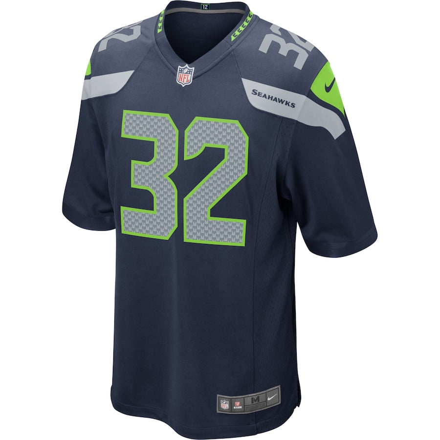 Seattle Seahawks Chris Carson 1998 Game Navy Football Jersey product image