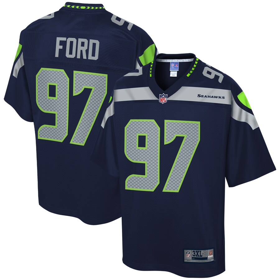 Seattle Seahawks Poona Ford 2068 Pro Line Big & Tall Navy Football Jersey product image
