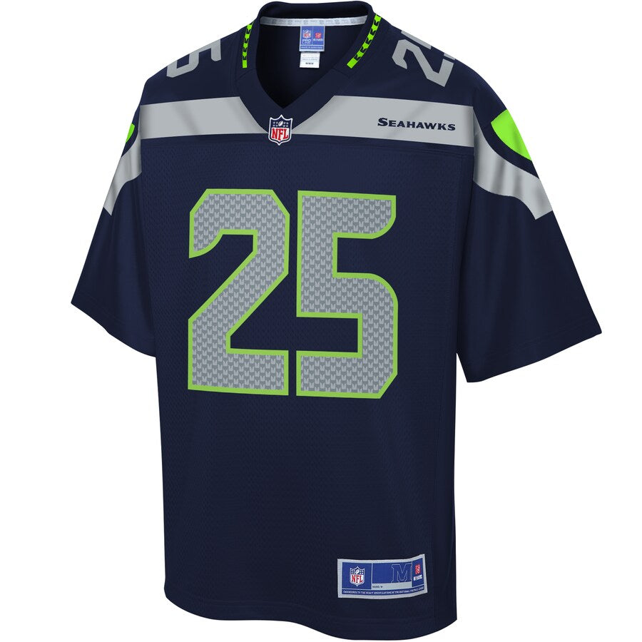Seattle Seahawks Travis Homer 2082 Pro Line Navy Football Jersey product image