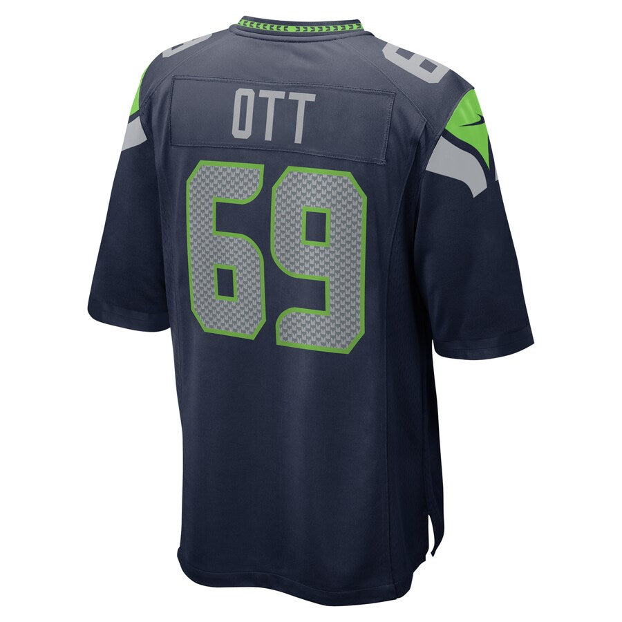 Seattle Seahawks Tyler Ott 2063 Game Navy Football Jersey product image