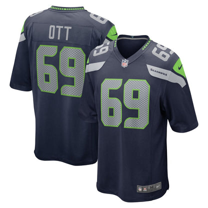 Seattle Seahawks Tyler Ott 2063 Game Navy Football Jersey product image