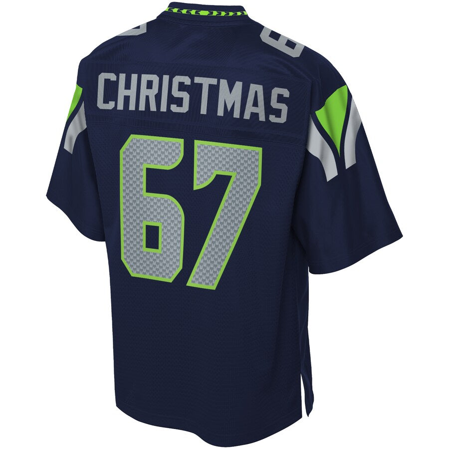 Seattle Seahawks Demarcus Christmas Pro Line Big & Tall Navy Football Jersey product image
