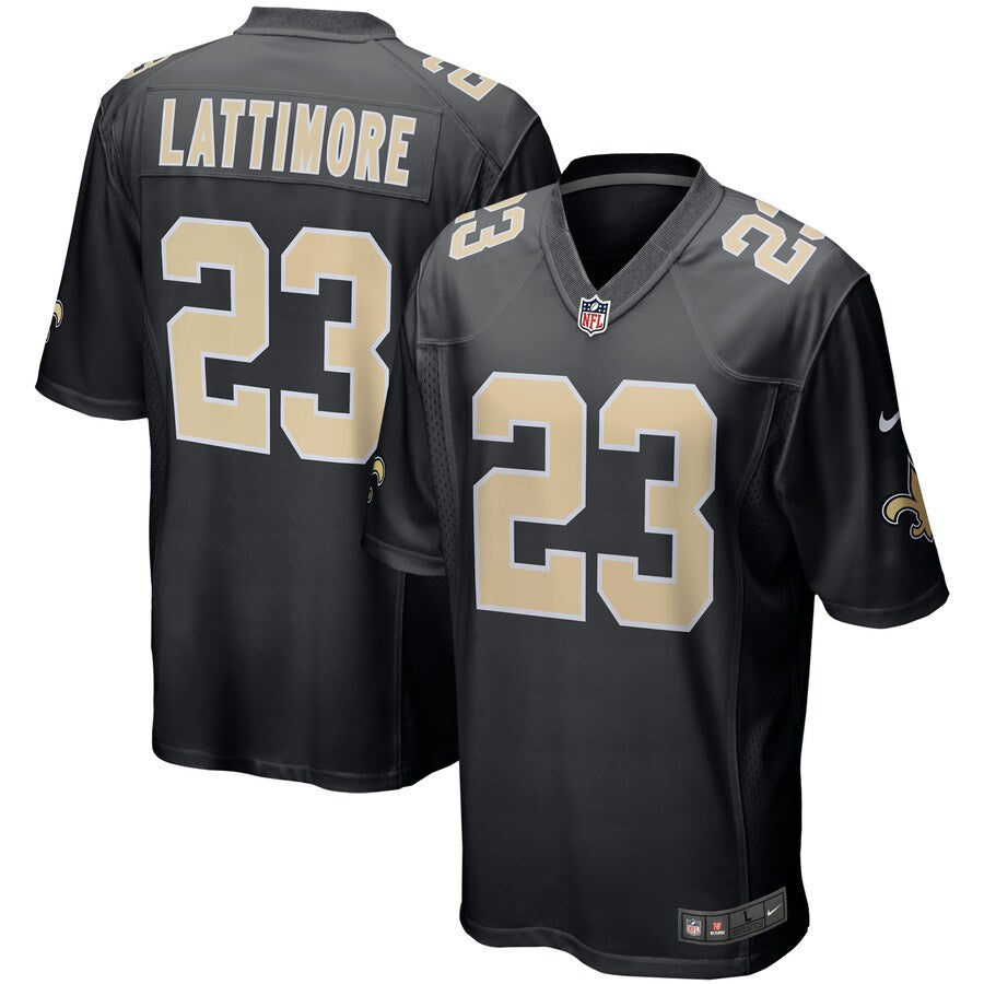 New Orleans Saints Marshon Lattimore Game Black Football Jersey product image